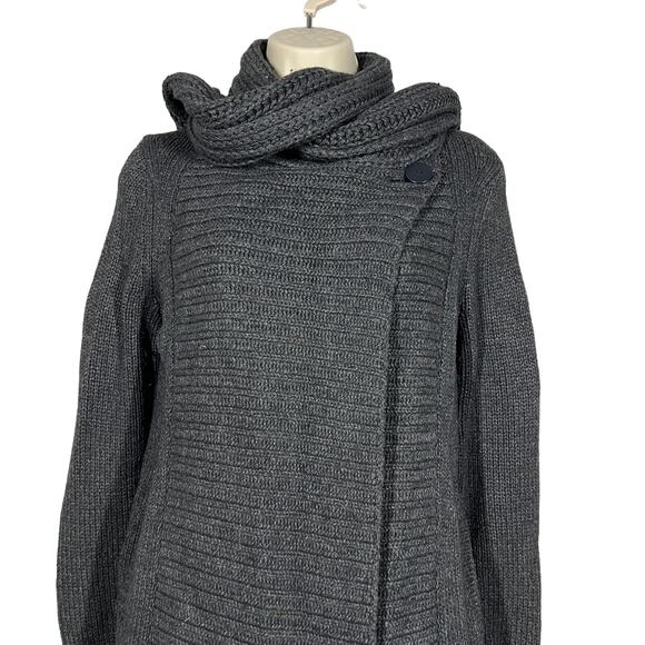 Theory Wool Blend Open Front HEavy Knit Cardigan Gray Long Sleeve Casual Knit S - Picture 1 of 8